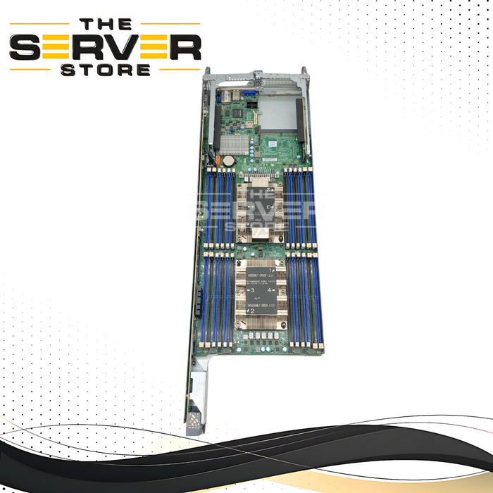 Supermicro X11DPT-B Dual LGA3647 Socket P Motherboard for Xeon Scalable CPUs with Heatsinks (Barebones). Front I/O Board, Riser, Backplane Adapter Included. P/N: X11DPT-B.