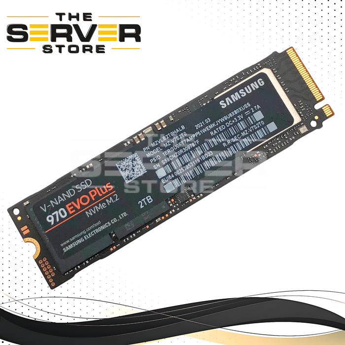 Samsung 970 EVO Plus 2TB NVMe M.2 2280 V-NAND MLC Solid State Drive (SSD). P/N: MZVLB2T0HALB.