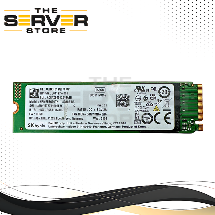 HP 256GB NVMe 2280 M.2 PCIe Gen 3.0 x4 SSD SK Hynix BC511 Series L61177-001