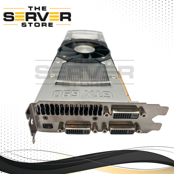 NVIDIA GeForce GTX 690 4GB GDDR5 (2GB per GPU) Kepler Dual-GPU "SLI on a Card" Gaming Graphics Card. P/N: GTX-690, 180-12000-1102-A02, 699-12000-0000-201.