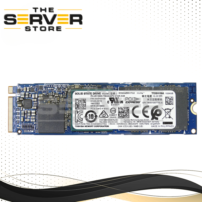 Dell 1TB NVMe 2280 M.2 PCIe Gen 3.0 x4 SSD Toshiba G5 KXG50ZNV1T02 0R1DHH R1DHH
