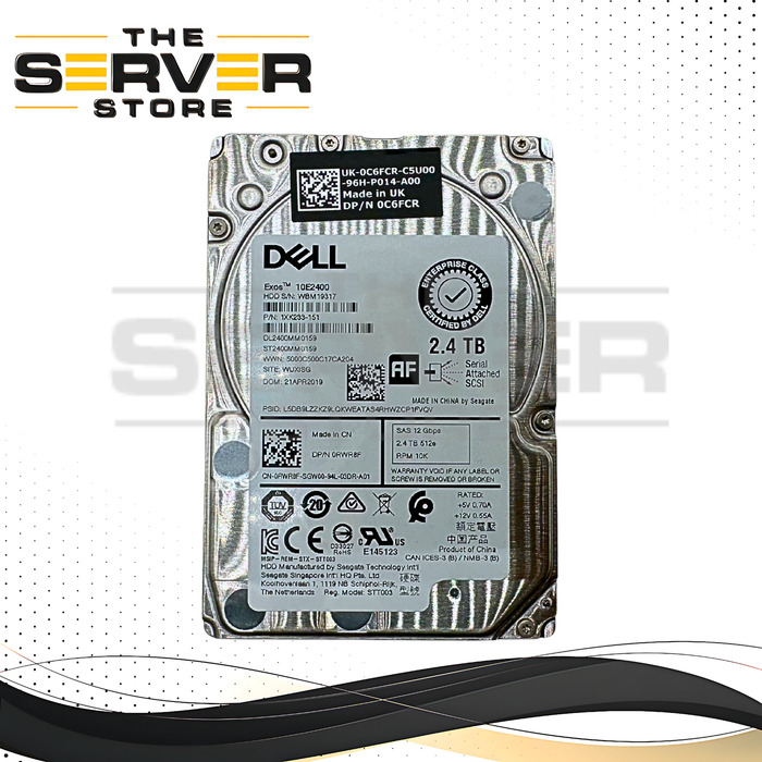 Dell 2.4TB SAS 12G 10K 2.5" HDD Seagate Exos 10E2400 ST2400MM0159 0RWR8F RWR8F