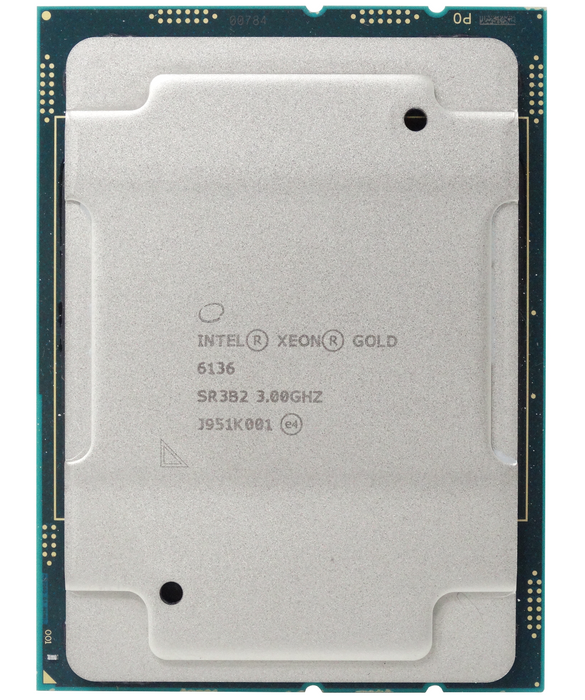 Intel Xeon Gold 6136 12-Core 3.00GHz 24.75M L3 10.40GT/s LGA3647 Processor (L09266-001-CPUONLY)