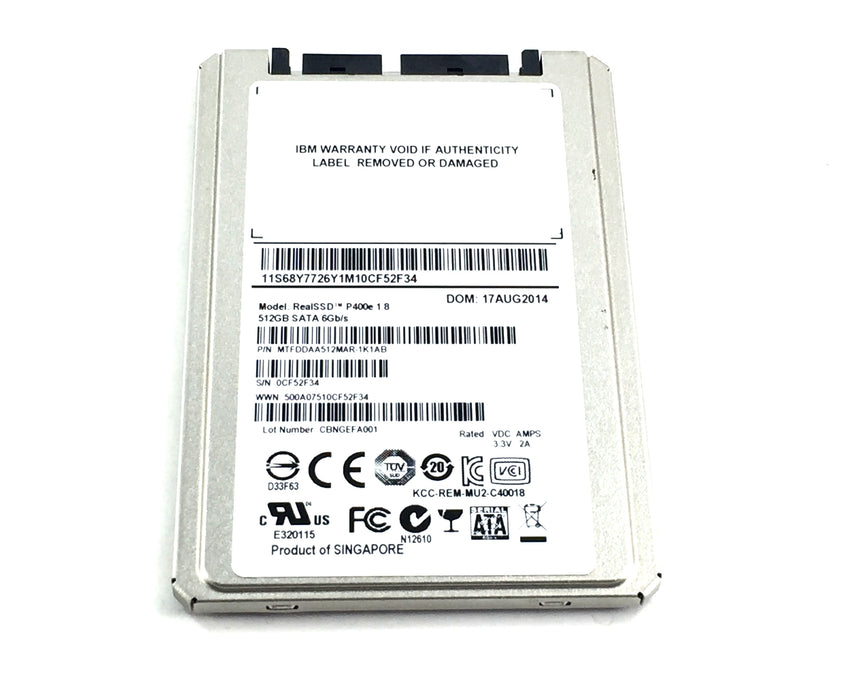 Micron 512GB 6Gb/s SATA 1.8'' RealSSD Solid State Hard Drive (MTFDDAA512MAR)