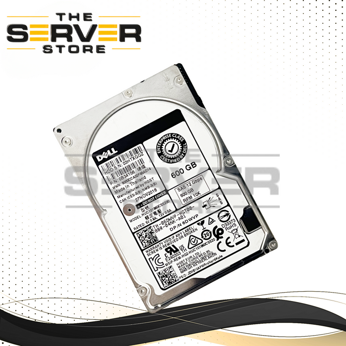 Dell Enterprise 600GB SAS 12G 10K SFF 2.5" HDD HUC101860CSS200 06DWVP 6DWVP