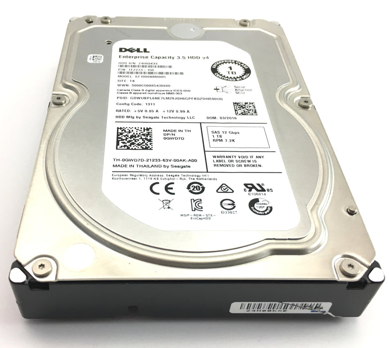 Dell Enterprise 1TB 7.2K 12Gbps SAS 3.5'' Hard Drive (ST1000NM0005-DELL)