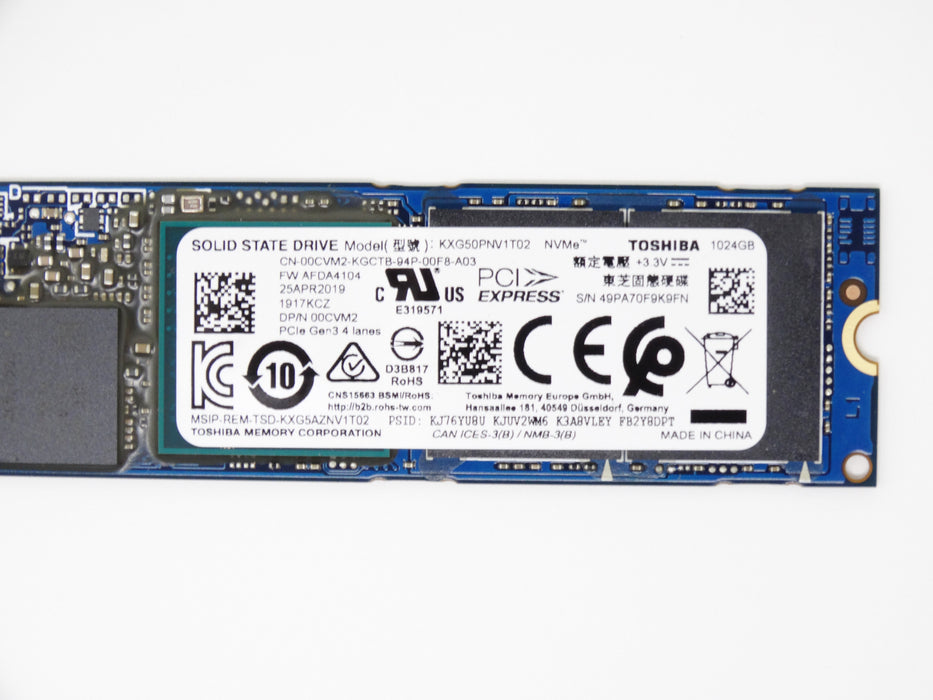 Dell 1TB NVMe PCIe 3.0 x4 M.2 2280 SSD Solid State Drive (KXG50PNV1T02)