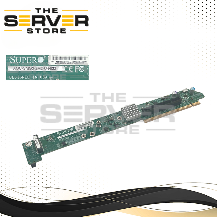 Nutanix Supermicro Dual Slot M.2 NVMe RAID Controller and Carrier Riser Card for Nutanix X12 BigTwin Nodes AOC-SMG3-2M2-B-Ni22