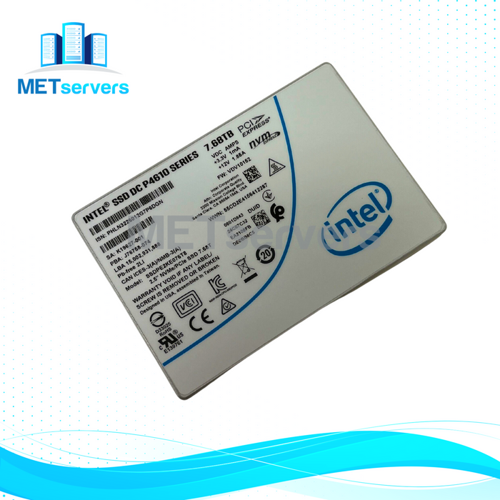 Intel DC P4610 7.68TB U.2 NVMe PCIe SSD Solid State Drive (SSDPE2KE076T801)