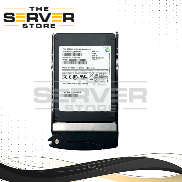 EMC 3.84TB SAS 12G RI SFF 2.5" 15mm SSD Samsung PM1633a Series MZ-ILS3T8N 118000519 for Supermicro Server (Supermicro Tray Included)
