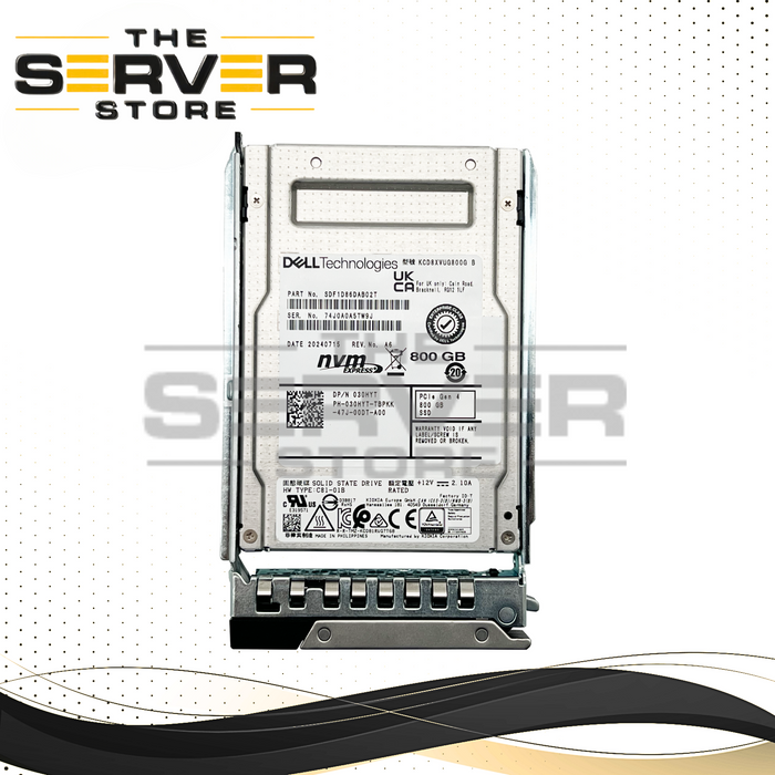 Dell 800GB NVMe x4 MU U.2 SFF 2.5" SSD Kioxia CD8-V KCD8XVUG800G 030HYT 30HYT