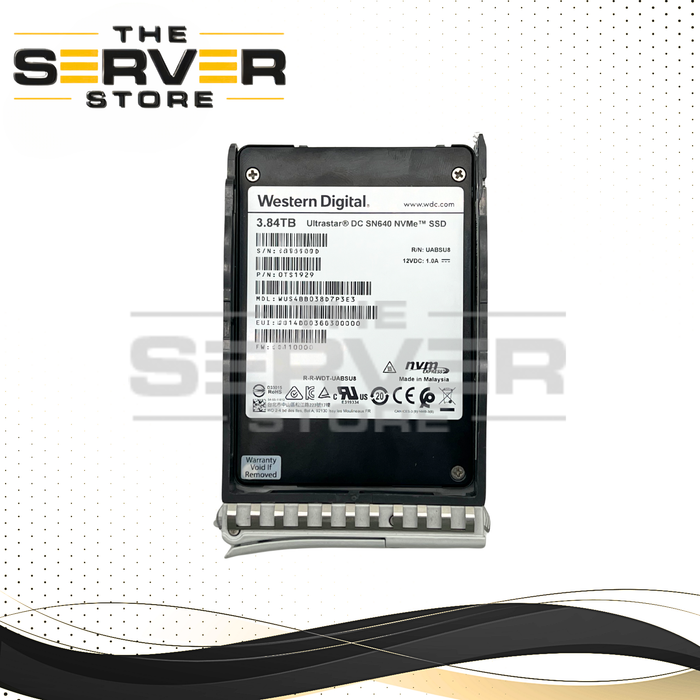 Western Digital (WD / HGST) 3.84TB NVMe U.2 PCIe Gen 3.0 x4 RI SFF 2.5" SSD Ultrastar DC SN640 Series WUS4BB038D7P3E3 for Cisco UCS Server (Cisco UCS Tray Included)