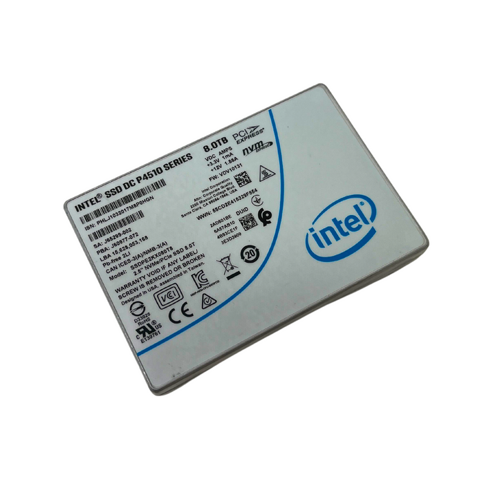 Intel DC P4510 Series 8TB 2.5" NVMe PCIe U.2 SSD Solid State Drive (SSDPE2KX080T8)