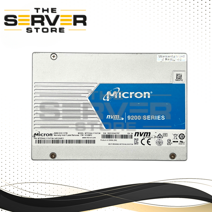 Dell 11TB NVMe x4 U.2 SFF 2.5" SSD Micron 9200 ECO MTFDHAL11TATCW MTFDHAL11TATCW-1AR1ZABYY