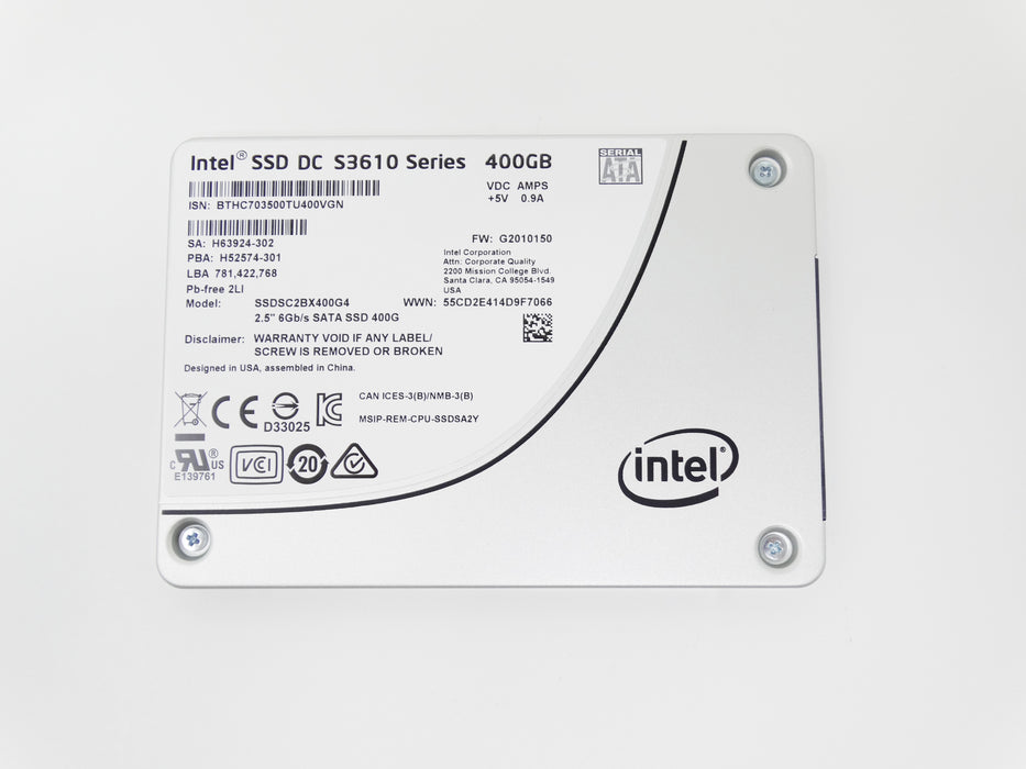 Intel SSD DC S3610 400GB 6Gbps SATA 2.5'' Solid State Drive (SSDSC2BX400G4)