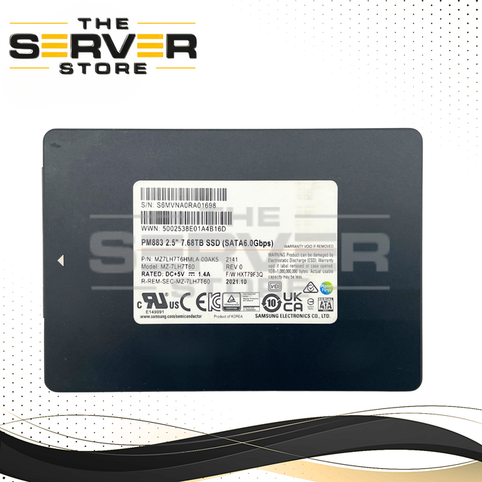 Samsung 7.68TB SATA 6G RI SFF 2.5" SSD PM883 Series MZ7LH7T6HMLA