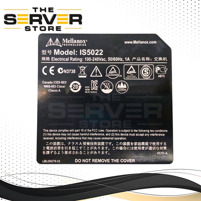 Mellanox IS5022 8-Port QSFP 40 Gigabit/second (40Gb/s) InfiniBand Switch. P/N: MIS5022Q-1BFR.
