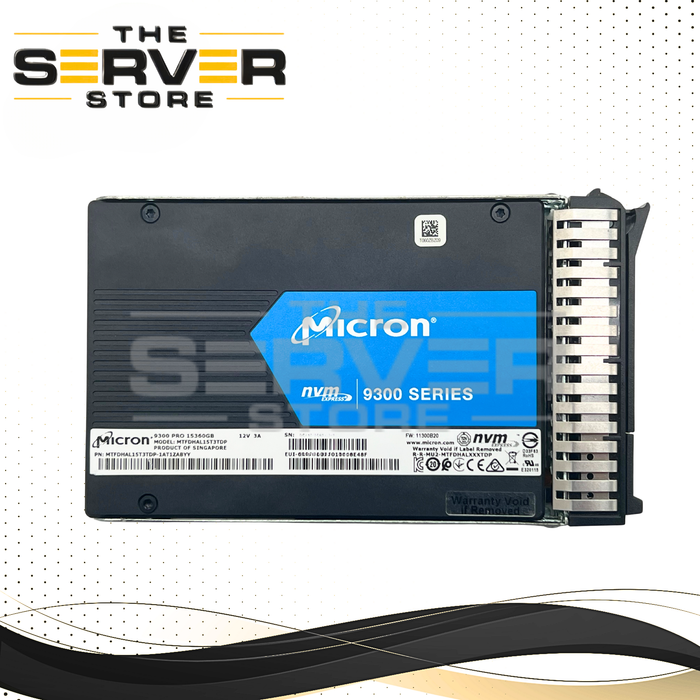 Micron 15.36TB NVMe U.2 PCIe Gen 3.0 x4 RI SFF 2.5" SSD 9300 PRO Series Enterprise MTFDHAL15T3TDP for Lenovo ThinkSystem Servers (Lenovo ThinkSystem Servers 2.5" Tray Included)