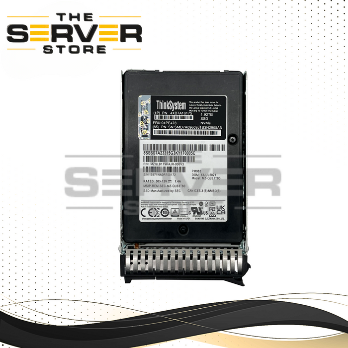 Lenovo 1.92TB NVMe U.2 2.5" PCIe 3.0 x4 SSD Samsung PM983 4XB7A10175 01PE478