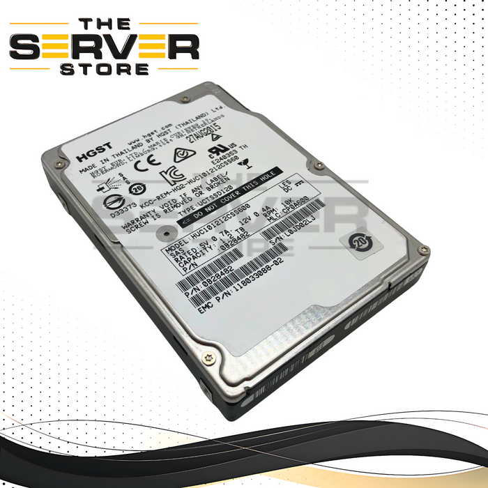 EMC HGST 1.2TB 10K 6Gb/s SAS 2.5 SFF Enterprise HDD HUC101212CSS600 118033088-02