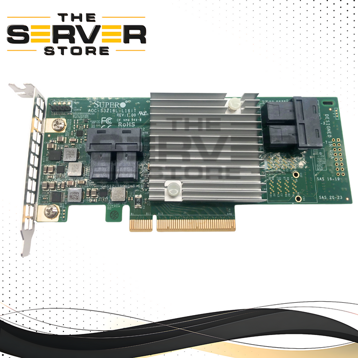 Supermicro 16-Port 12Gb/s SAS3 IT Mode HBA Low Profile AOC-S3216L-L16iT