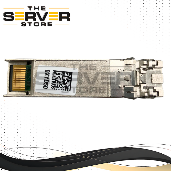 Dell 10G/1G Dual-Rate SFP+ Optical Transceiver Module (10GBASE-SR/1000BASE-SX) 850nm MMF. OEM by Intel/Avago. P/N: 00XYD50, 0XYD50, E65689-005, AFBR-709DMZ-IN3.