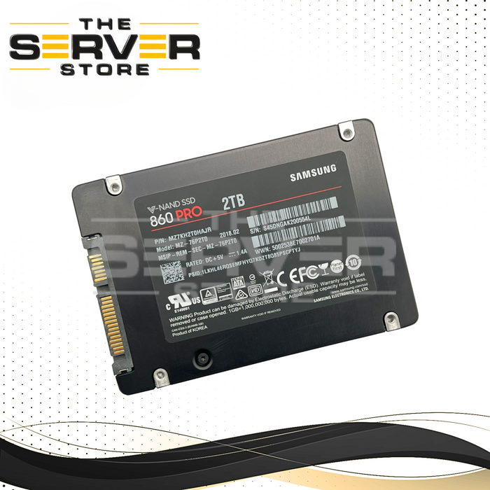 Samsung 2TB 6G 2.5" SATA SSD V-NAND 860 PRO MZ7KH2T0HAJR MZ-76P2T0