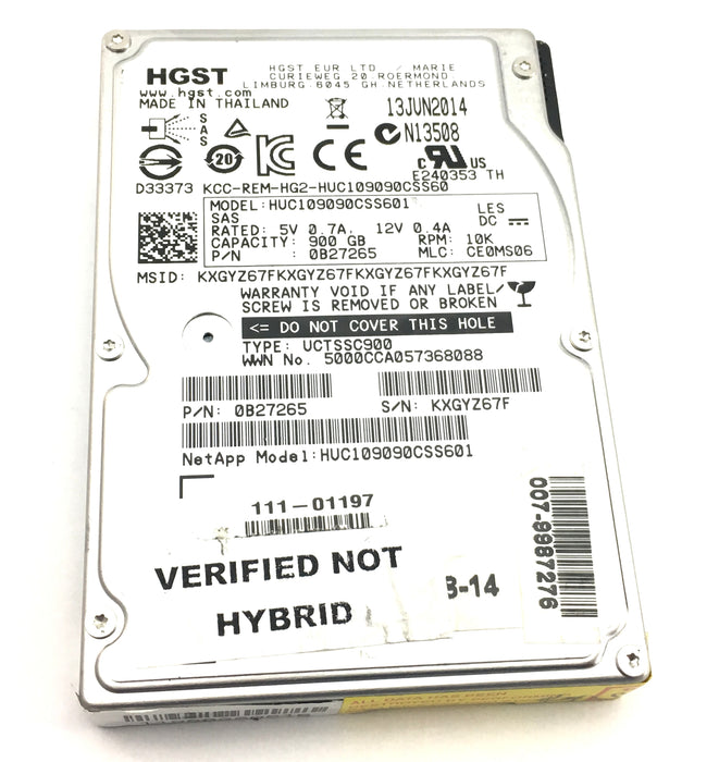 HGST 900GB 10K SAS 2.5'' Hard Drive (0B27265)