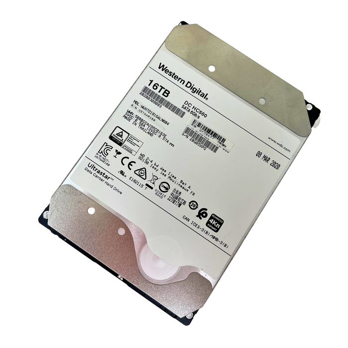 Western Digital Ultrastar DC HC550 16TB 7200RPM SATA 6Gb/s 3.5" HDD Hard Drive (WUH721816ALN604)