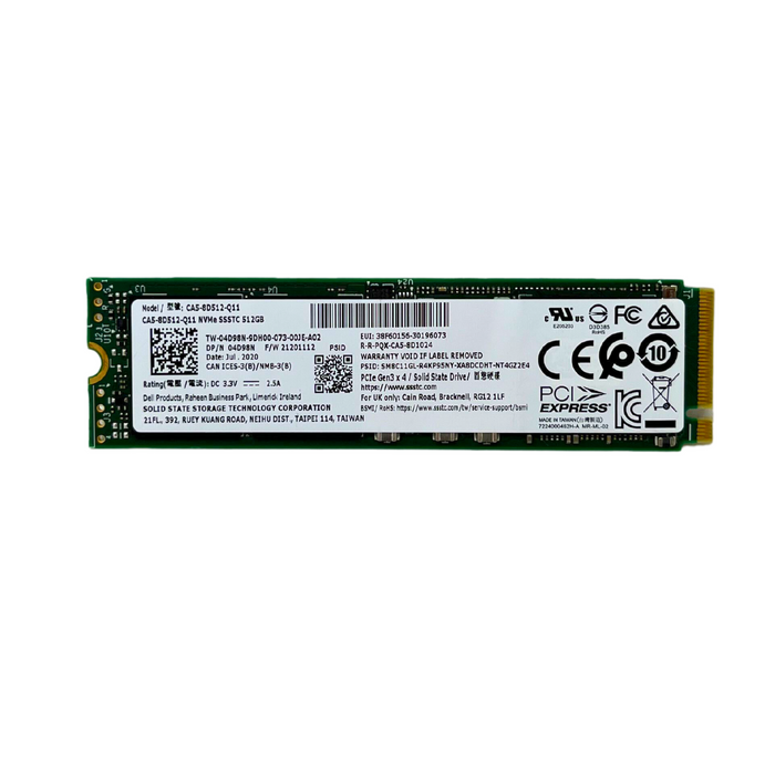 Dell 512GB PCIe Gen3.0 x4 NVMe M.2 SSD Solid State Drive