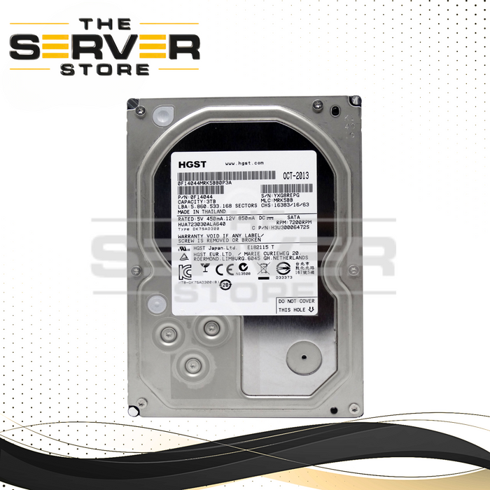 Hitachi 3TB 7.2K 6Gbps 64MB SATA 3.5'' Hard Drive 0F14044 HUA723030ALA640