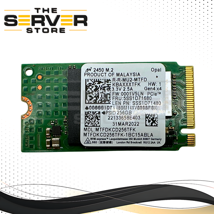 Lenovo 256GB NVMe 2242 M.2 PCIe G4 x4 OPAL SSD Micron Series 5SS1D71680