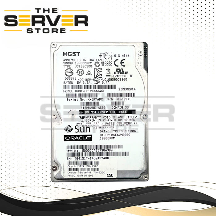 Sun Oracle 900GB SAS 6G 10K SFF 2.5" HDD HGST HUC109090CSS600 7044376 7045230