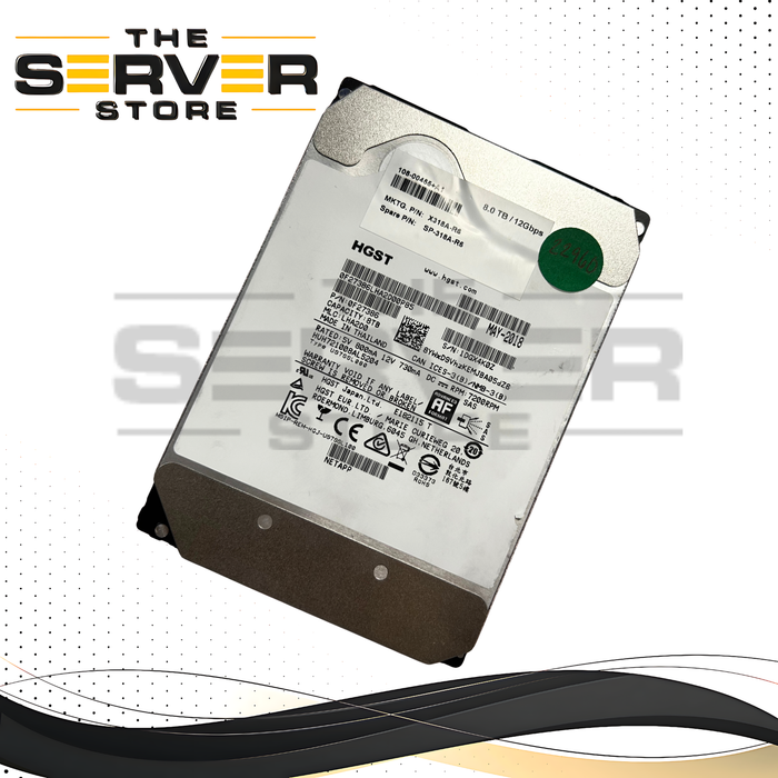 NetApp 8TB SAS 12G 7.2K LFF 3.5" HDD HGST HUH721008AL5204 X318A-R6 SP-318A-R6