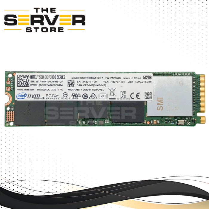 Intel 512GB NVMe 2280 M.2 PCIe Gen3 x4 3D TLC SSD DC P3100 Series H87797-101 SSDPEKKW512G7