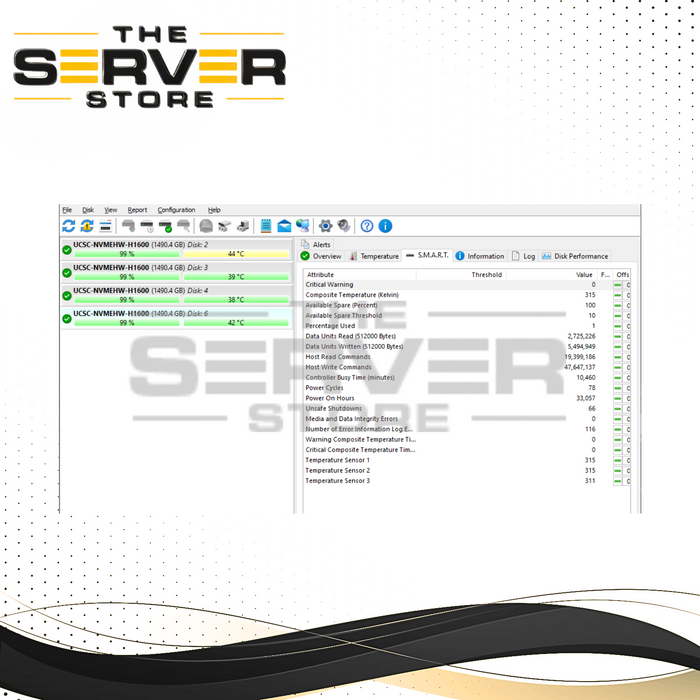 Cisco 1.6TB NVMe U.2 SFF 2.5" SSD Ultrastar SN200 16-101080-01 UCSC-NVMEHW-H1600