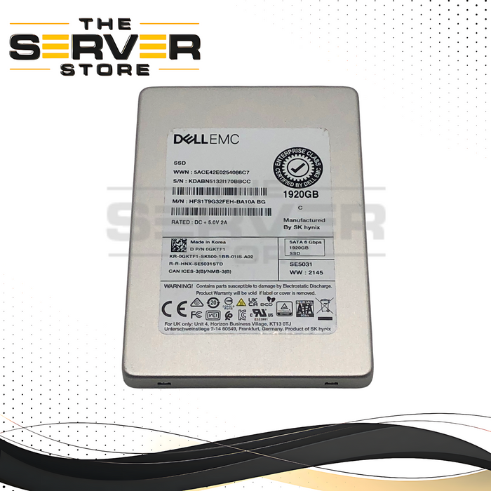 Dell 1.92TB SATA 6Gbps Mixed Use 2.5" SSD HFS1T9G32FEH 0GKTF1