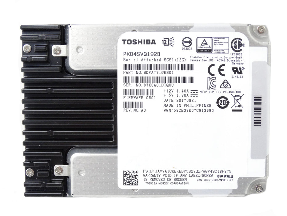 Toshiba Enterprise 1.92TB 12Gb/s SAS 2.5'' SSD Solid State Drive (PX04SVQ192B)