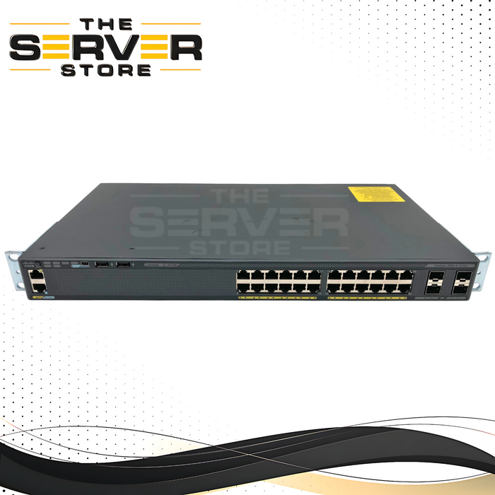 (AS - IS ) Cisco Catalyst 2960-X Series 24-Port Gigabit Ethernet (GigE) Switch with 4x 1 Gigabit SFP Uplink Ports. Front-to-Back Airflow. P/N: WS-C2960X-24TS-L.