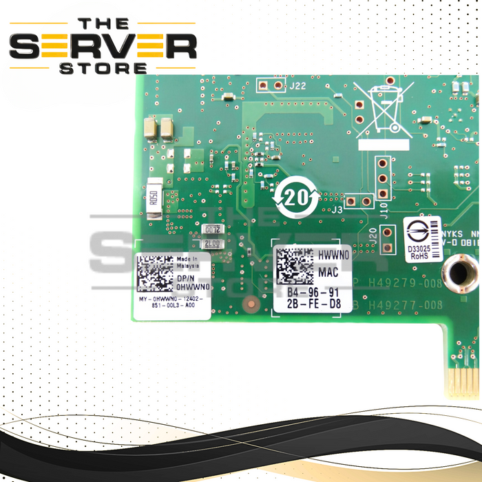 Dell Intel X550-T2 10GB 2Port Ethernet Converged Network Adapter 0HWWN0 HWWN0