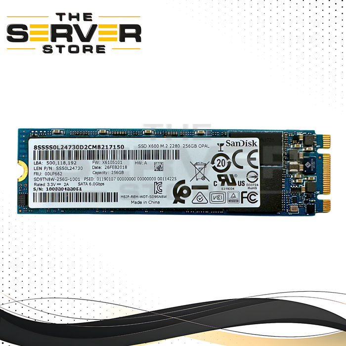 Lenovo 256GB SATA 6G 2280 M.2 OPAL SED SSD SanDisk X600 Series 00UP662