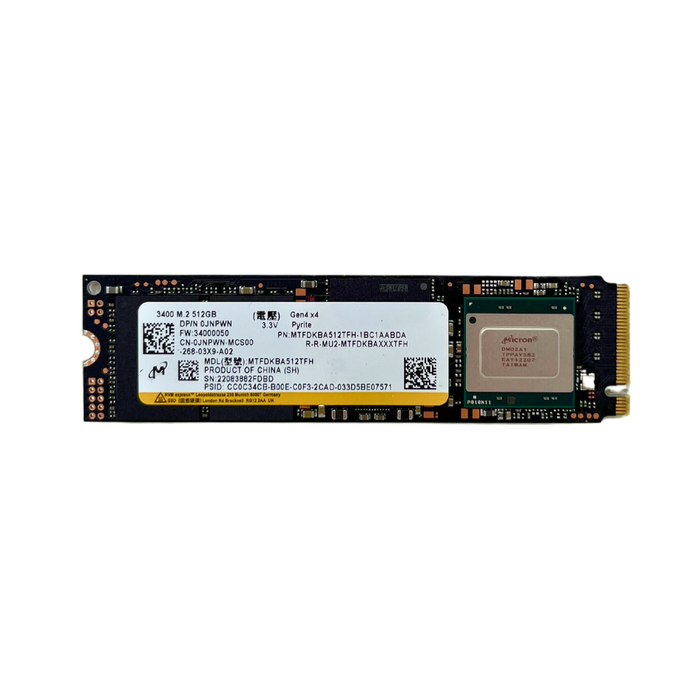 Dell 512 M.2 2280 NVMe PCIe Gen4 SSD Micron 3400 MTFDKBA512TFH (MTFDKBA512TFH)