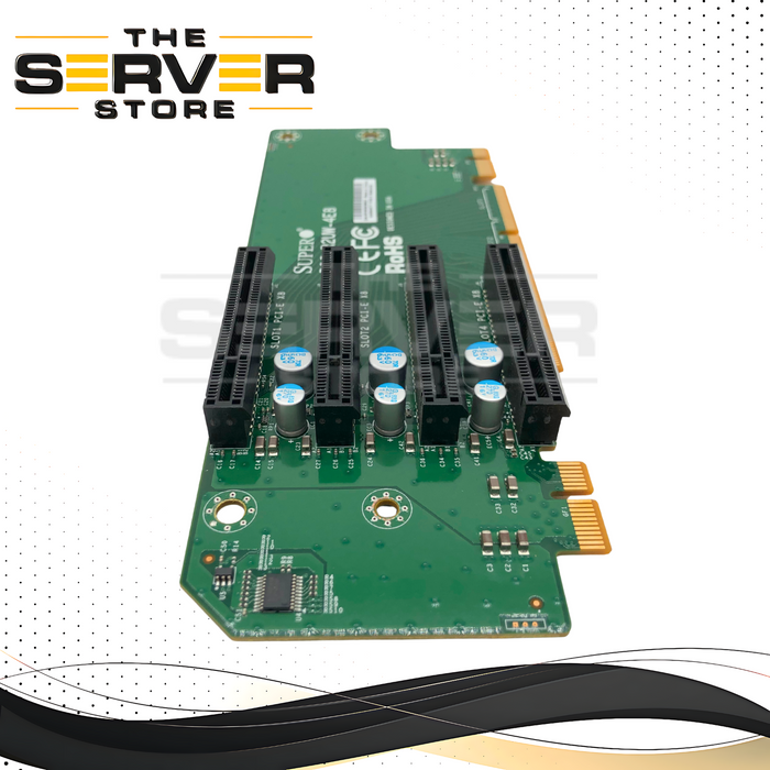 Supermicro 2U Left Hand Side (LHS) Riser Card with 4x PCIe 3.0 x8 Slots. P/N: RSC-R2UW-4E8.