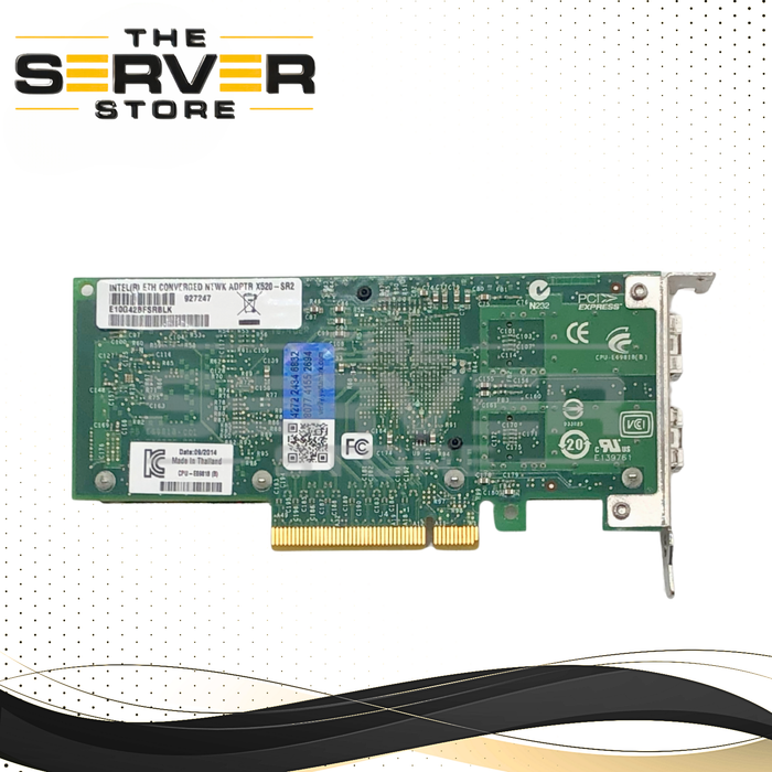 Intel Ethernet Server Adapter X520-SR2 10Gb Dual Port SFP+ PCI-e Network Card. P/N: E10G42BFSRBLK.