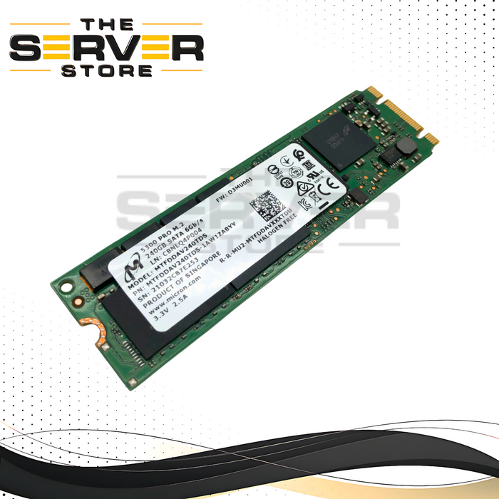 Micron 5300 Pro 240GB M.2 2280 SATA III 6Gb/s Enterprise Solid State Drive (SSD). P/N: MTFDDAV240TDS-1AW1ZABYY.