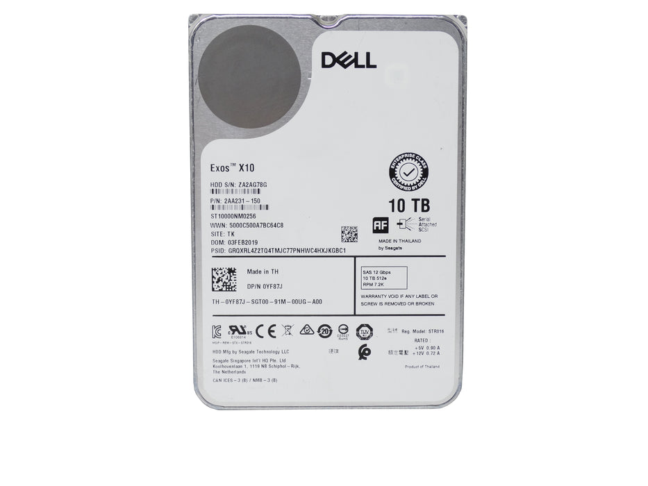 Dell 10TB 7200RPM SAS 12Gbps 3.5'' HDD Hard Drive (ST10000NM0256)