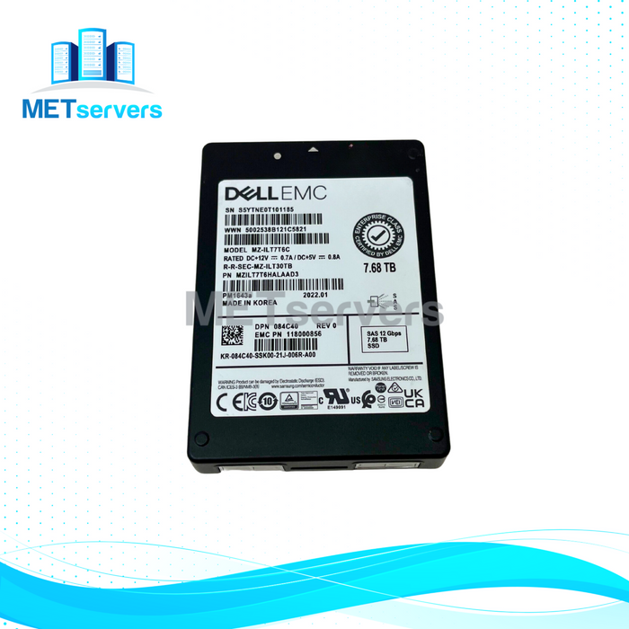 Dell/EMC PM1643a 7.68TB 12Gbps SAS RI TLC 2.5 SSD (084C40)