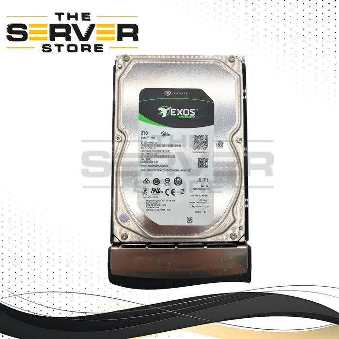 Seagate Exos 7E8 2TB 7200RPM SATA 6.0Gb/s 256MB Cache 3.5-inch Enterprise Hard Disk Drive (HDD) in Tray. P/N: 2J2101-001, ST2000NM001A.