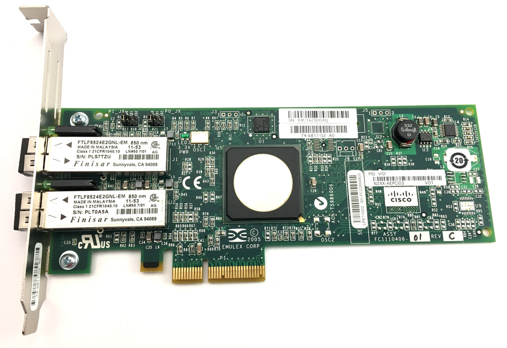 Cisco Emulex Lpe11002 Dual Port 4GB Host Bus Adapter (N2XX-AEPCI03)