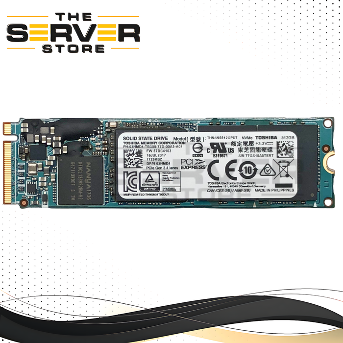 Dell Toshiba XG3 512GB PCIe 3.0 x4 M.2 2280 NVMe Solid State Drive (SSD). P/N: 3NMD4, 03NMD4.